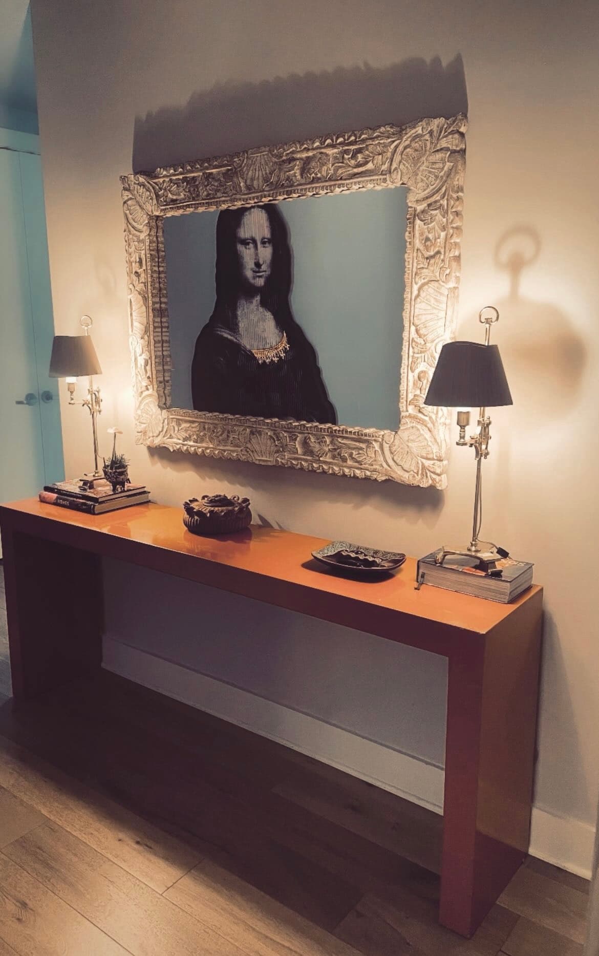1970s Burnt Orange Lacquer Console